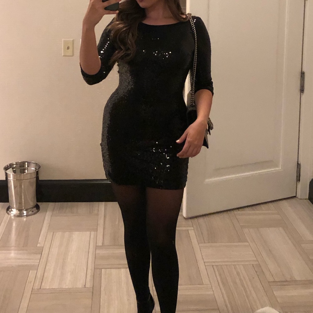 Black sequence dress